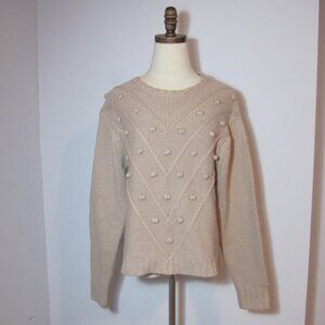 Astars Light Pink Dot Detail Cable Knit Sweater Size M